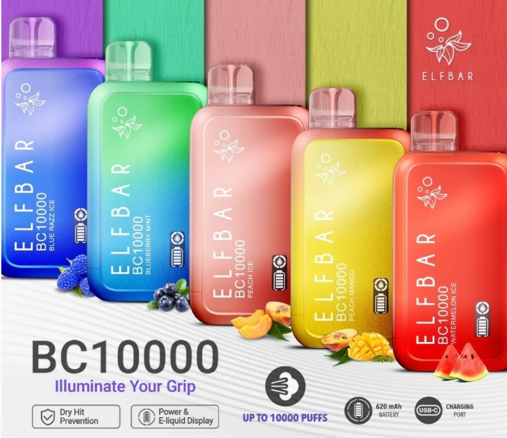 Elf Bar BC10000’s 10000-puff capacity and rechargeable battery